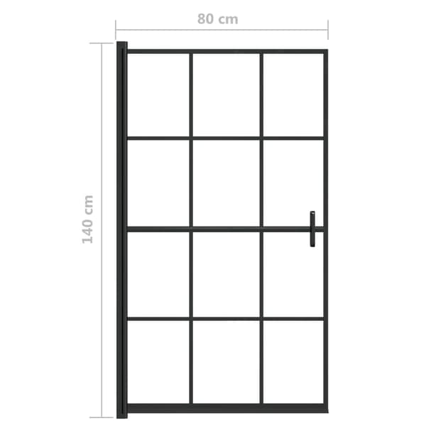 Duschvägg ESG 80x140 cm svart