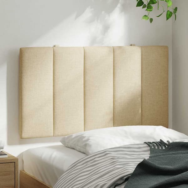 Headboard Cushion "Hanko" Cream 80 cm Fabric
