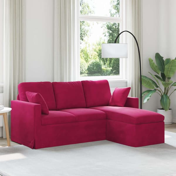 Soffa Vinröd 178 x 134 x 80 cm Sammet