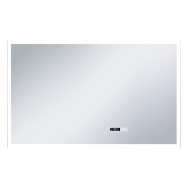 Badrumsspegel LED med touch-sensor och tidsdisplay 100x60 cm