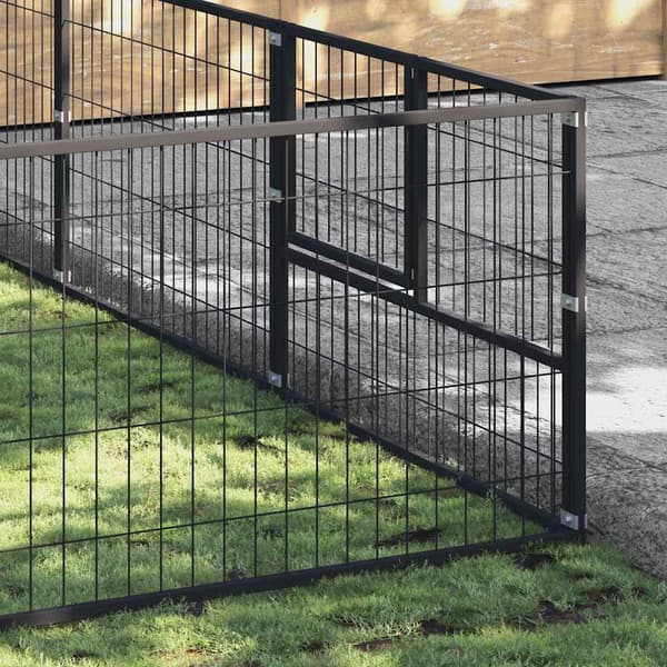 Hundgård svart 16 m² stål