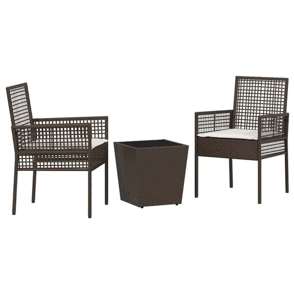 Trädgårds Bistro Set 3 pcs Brun konstrotting