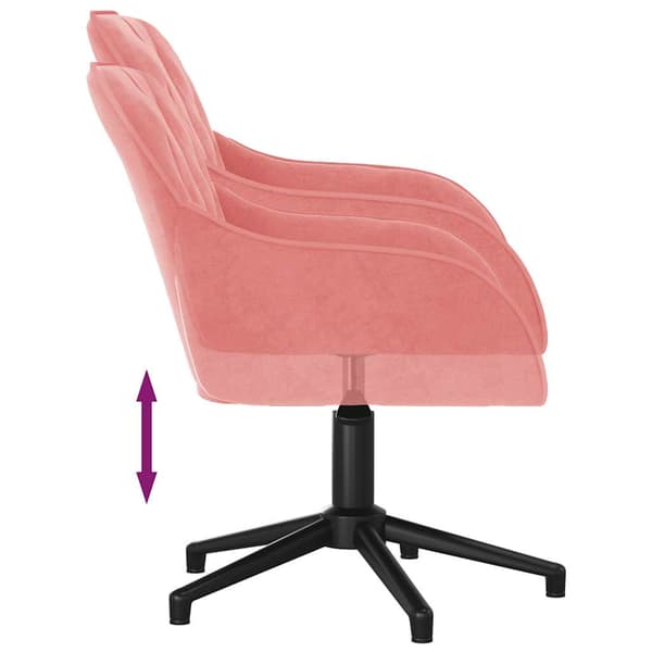 Snurrbar kontorsstol rosa sammet