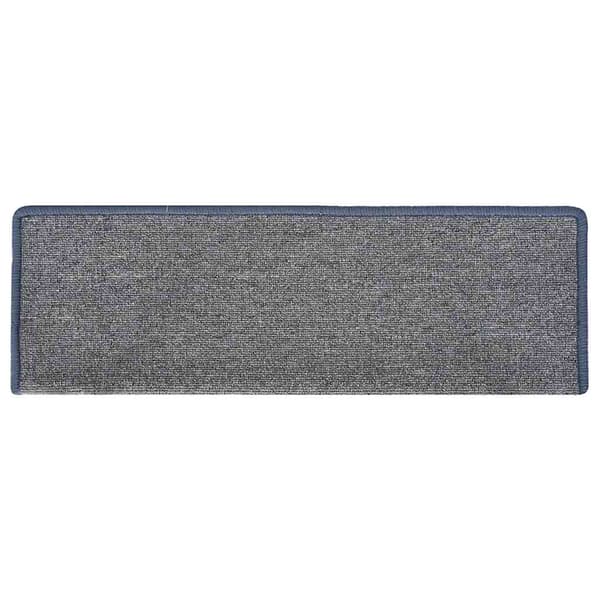 Trappmattor 30 st 65x21x4 cm ljusgrå och blå rektangulär kant