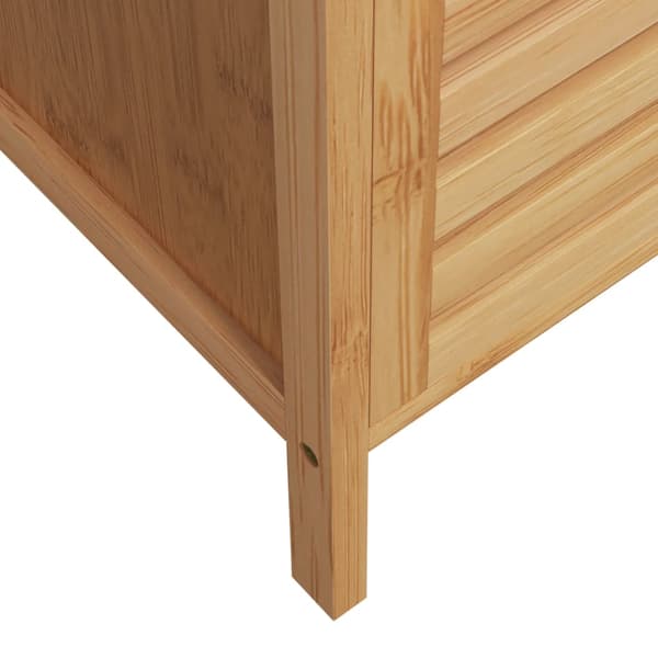 Badrumsskåp med hylla 36x33x87 cm bambu