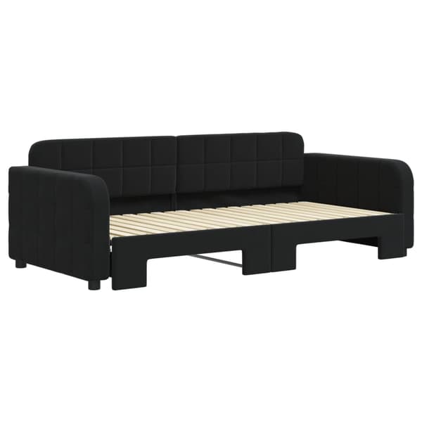 Dagbädd utdragbar svart 90x190 cm sammet