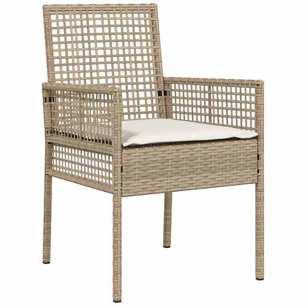Trädgårdsmöbelset 3 pcs Beige konstrotting