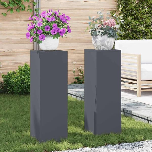 Växtställ 2 pcs Antracit 24 x 24 x 75 cm Stål