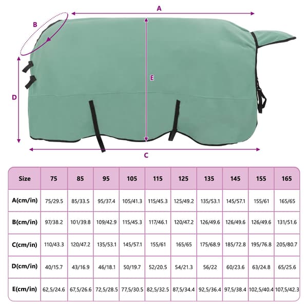 Hästdyna Speciell grön 155 cm Polyester Fleece