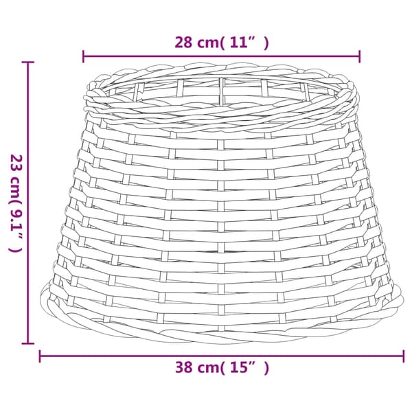 Lampskärm brun Ø38x23 cm korgmaterial