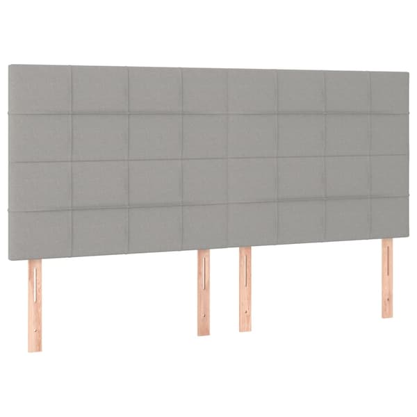 Ramsäng med madrass ljusgrå 200x200 cm tyg