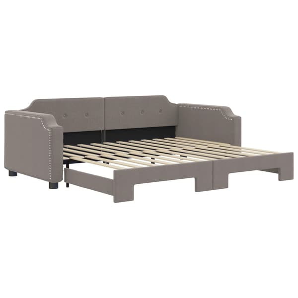 Dagbädd utdragbar taupe 90x200 cm tyg
