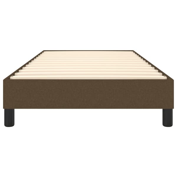 Boxspring-sängram mörkbrun 90x200 cm tyg