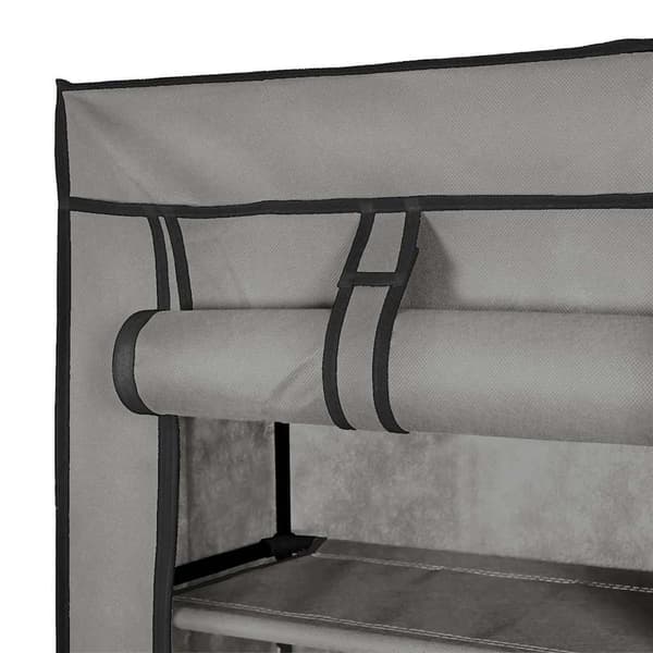 Skoförvaring med överdrag grå 57x29x162 cm tyg