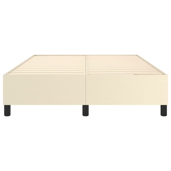 Boxspring-sängram gräddvit 140x200 cm konstläder