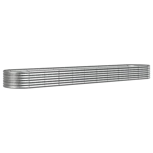 Odlingslåda galvaniserat stål 440x80x36 cm silver