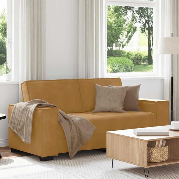 Soffa 2-sits brun 180x78x84 cm sammet