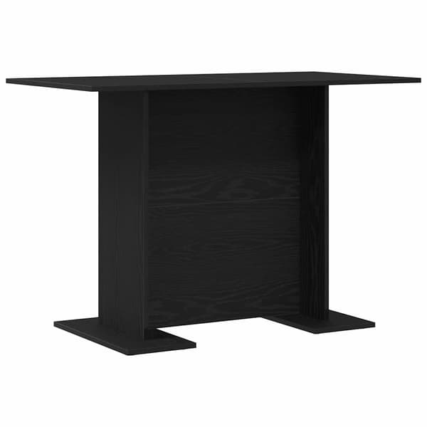 Matbord 110 x 60 x 75 cm Konstruerat trä Svart Ek Rektangulär