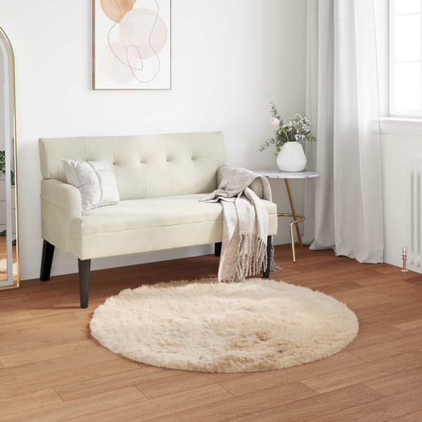 Fuskfäll matta TAFALLA Beige Ø 120 cm Polyester