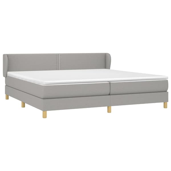 Ramsäng med madrass ljusgrå 200x200 cm tyg