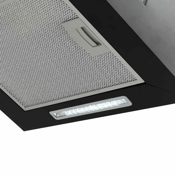 Hängande köksfläkt touchsensor LCD 55 cm pulverlackerat stål