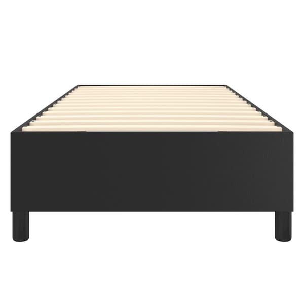 Boxspring-sängram svart 100x200 cm konstläder
