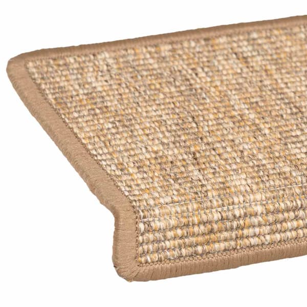 Trappmattor 15 st 65x21x4 cm ljusbruna rektangulära kanter
