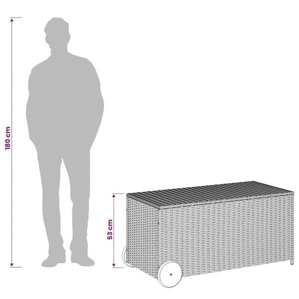 Dynbox på hjul grå 190L konstrottning