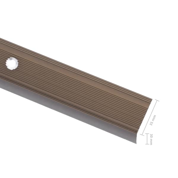 L-formade halkskydd för trapp 5 st aluminium 100 cm brun