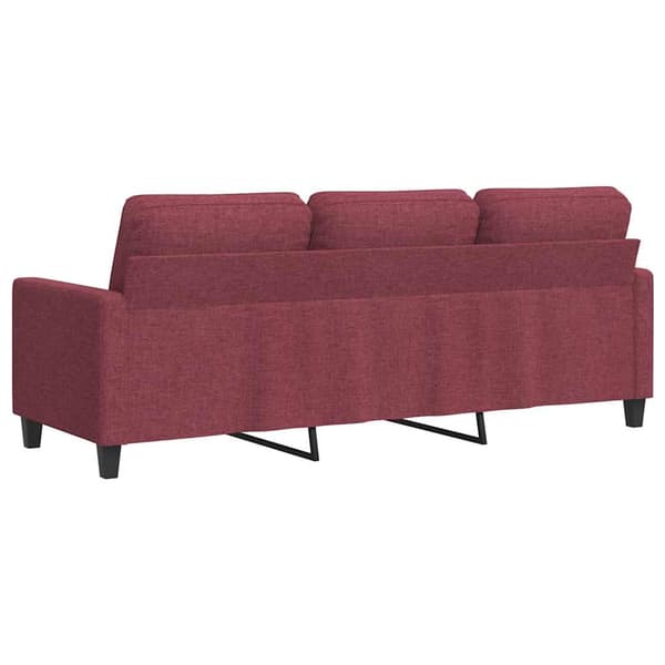 3-sitssoffa vinröd 180 cm tyg