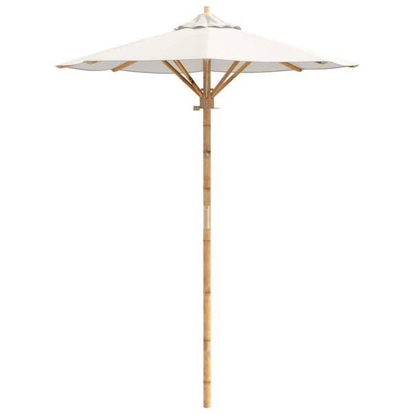 Trädgårdsparasol Krämvit Ø 150 x 210 cm Bambu