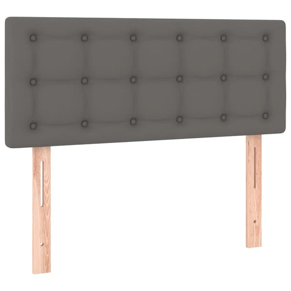 Sänggavel LED grå 90x5x78/88 cm konstläder