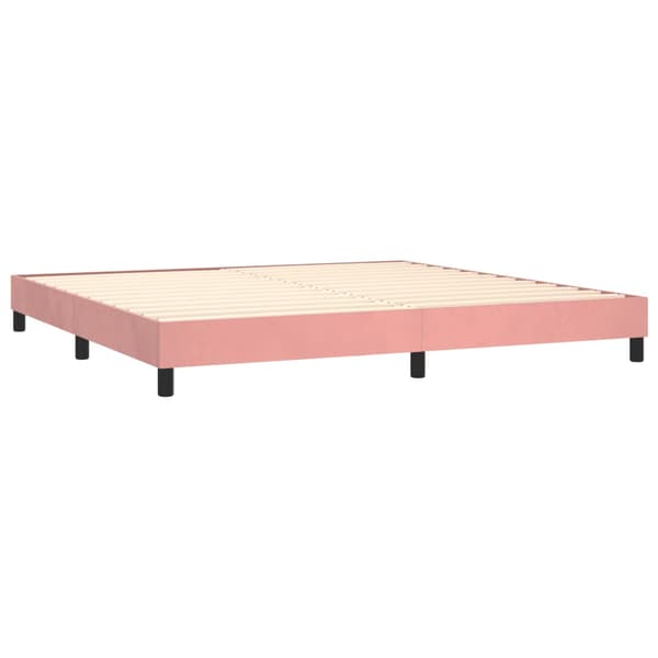 Ramsäng med madrass rosa 200x200 cm sammet