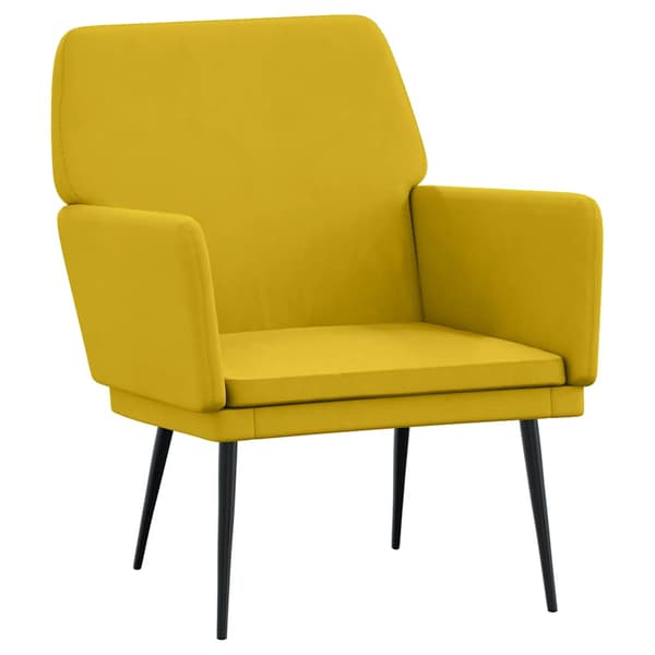 Fåtölj gul 62x79x79 cm sammet