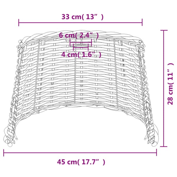 Taklampskärm brun Ø45x28 cm korgmaterial
