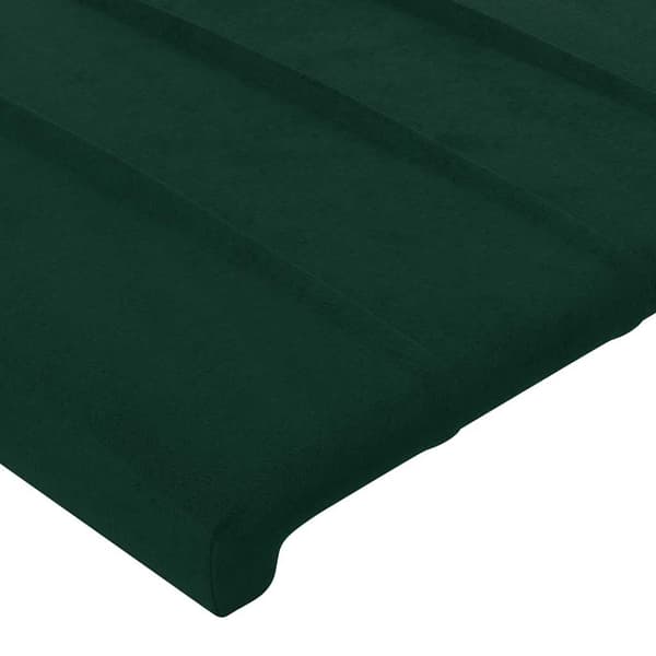 Sänggavel mörkgrön 200x5x118/128 cm sammet