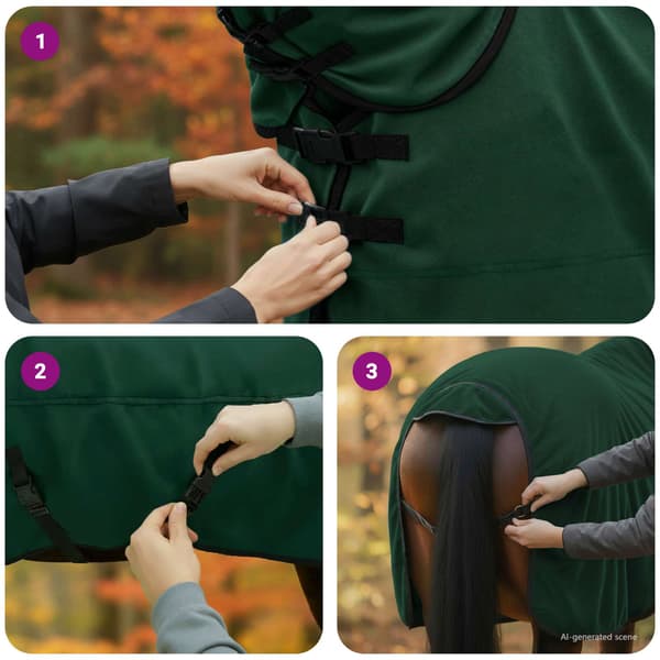 Hästdyna Fullt mörkgrön 135 cm Polyester Fleece