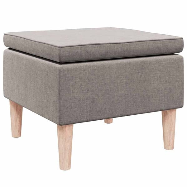 Pall med träben taupe tyg