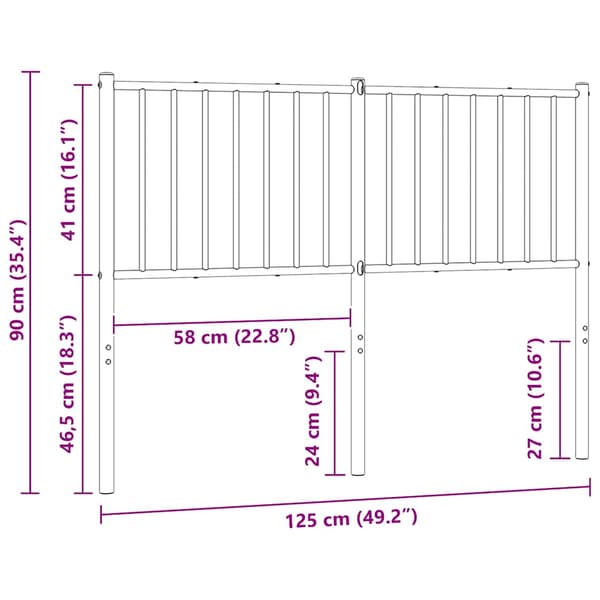 Ersättningsgavel metall vit 120 cm