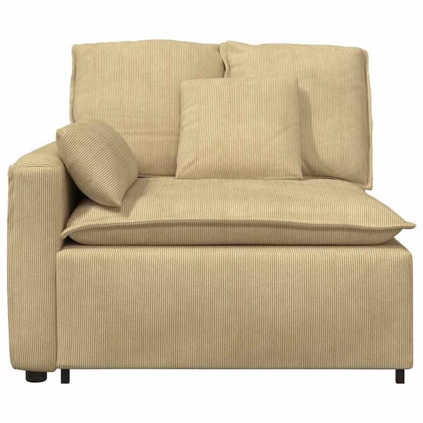 Modulsoffa armstödsändmodul med dynor grågrön 100 cm