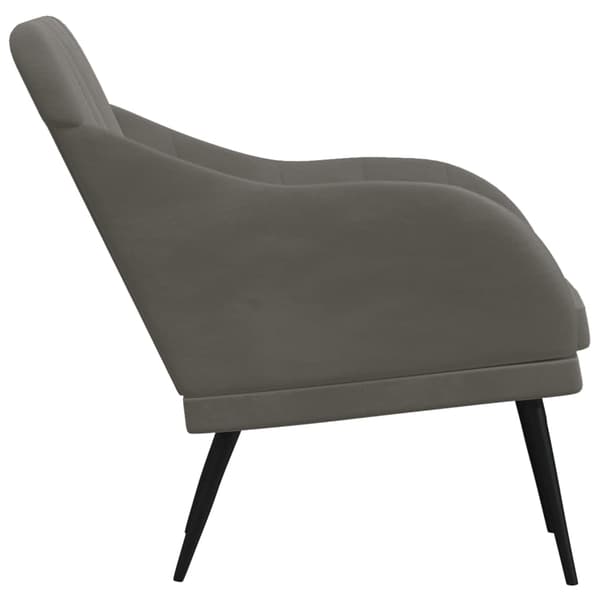 Fåtölj mörkgrå 63x76x80 cm sammet