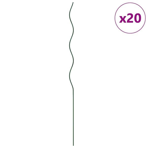 Växtstöd 20 pcs Grön 110 x 0.6 x 0.6 cm Stål