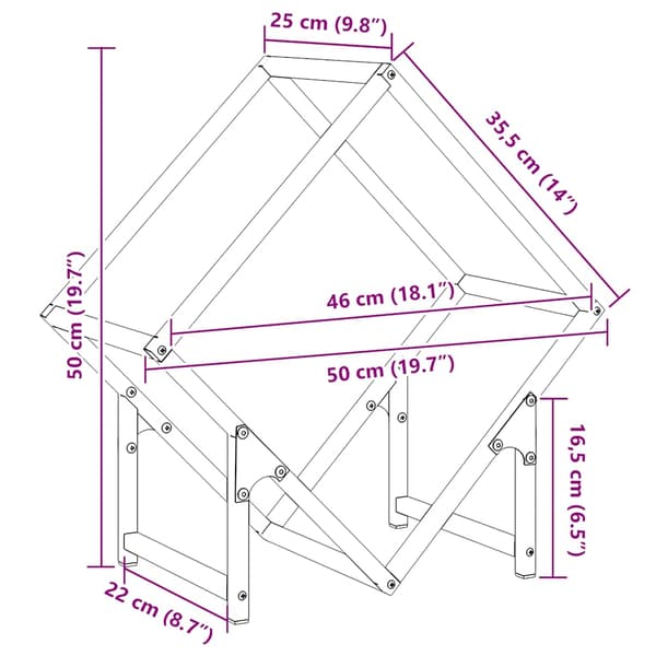 Vedställ vit 50x25x50 cm kallvalsat stål
