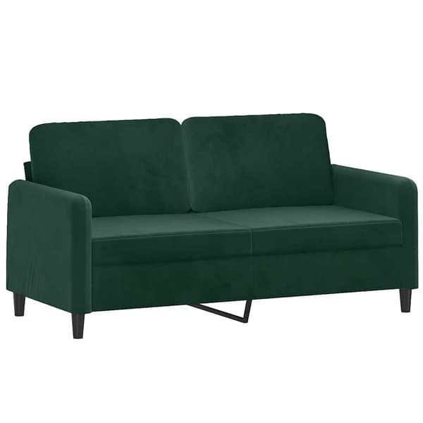 2-sitssoffa med prydnadskuddar mörkgrön 140 cm sammet