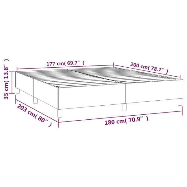 Boxspring-sängram vit 180x200 cm konstläder