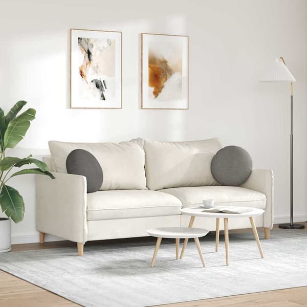 Sittkuddar 2 pcs Ljusgrå Ø 40 cm Kordread tyg