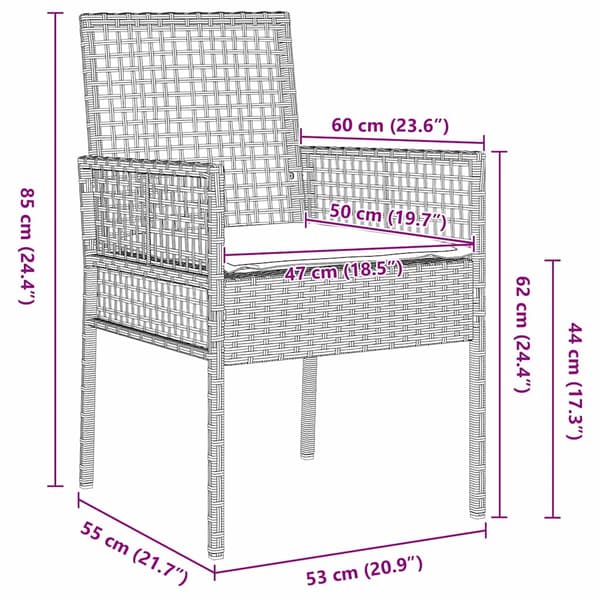 Trädgårdsmöbelset 5 pcs Ljusgrå konstrotting