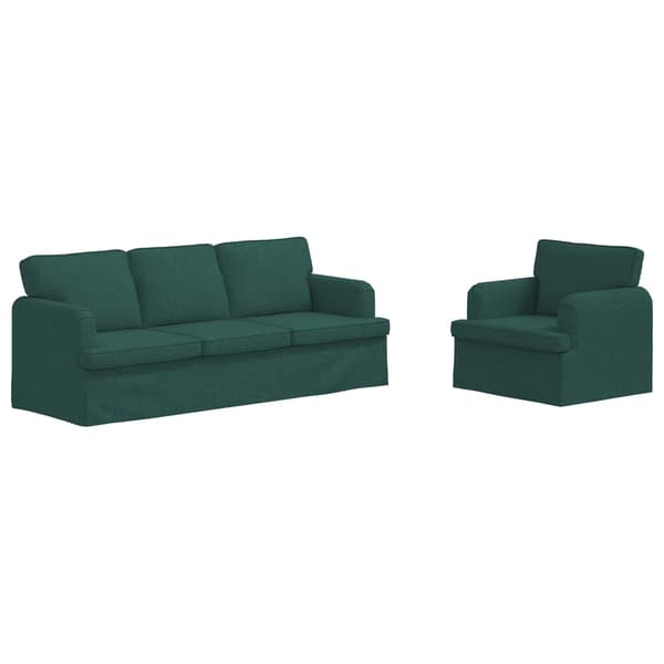 Soffset 2 pcs Mörkgrön 201 x 80 x 85 cm tyg