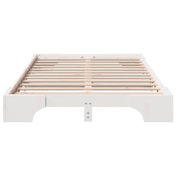 Sängram Vit 140 x 190 cm Massiv furu