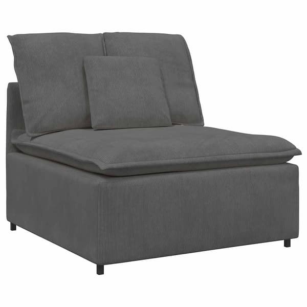 Modulär mittmodul för soffa med dynor mörkgrå 100 cm
